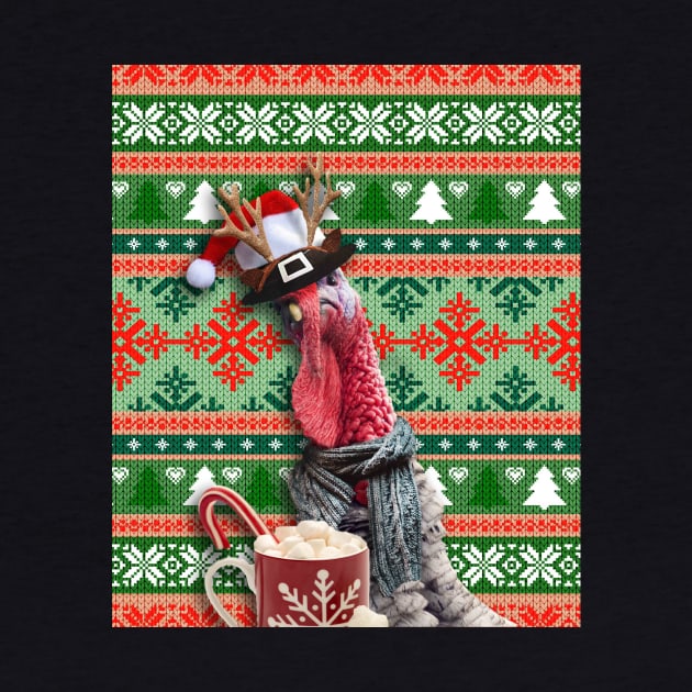 Ugly Christmas Xmas Turkey, Thanksgiving Reindeer Deer by Random Galaxy